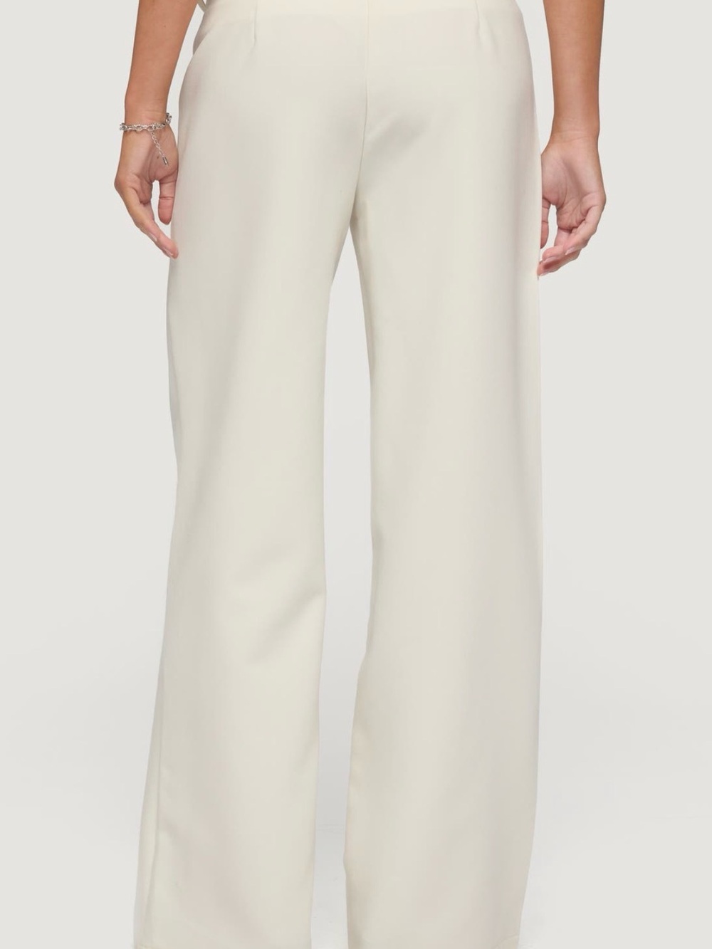 Edikted Cream Wide Leg Tie-Waist Pants - Picture 3 of 8